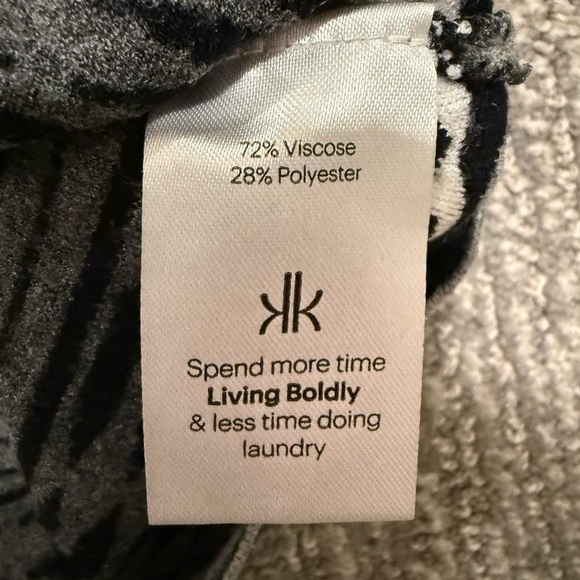 Krimson Klover Black Gray Nordic Knit Mini Skirt Size M Winter Stretch - Picture 3 of 4